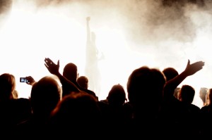 crowd at singing concert